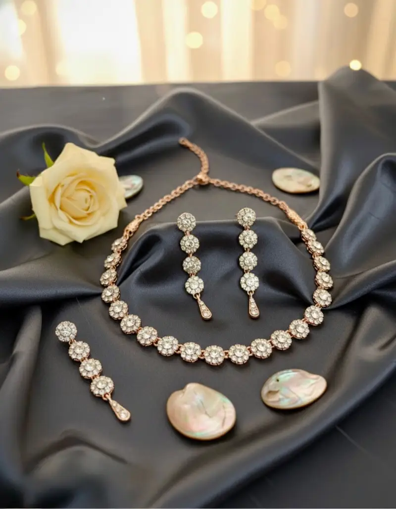 Rose gold Floral Chokar